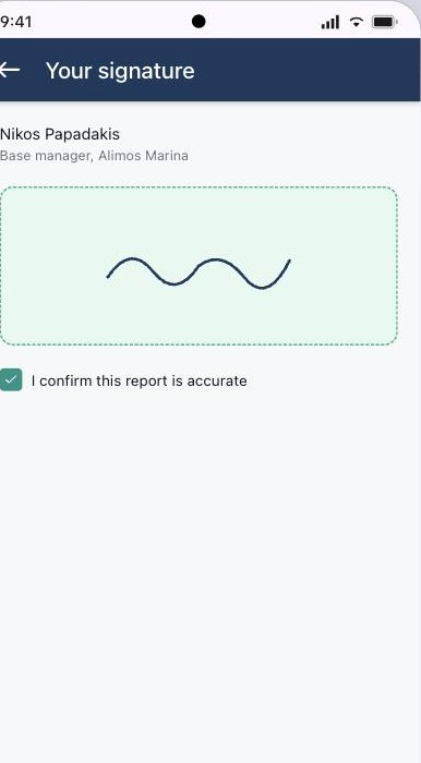 Fleet Mobile — Base manager signature, signed